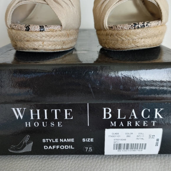WHBM Daffodil Wedges - Beige with Snake Print Accents - Size 7.5 - Picture 7 of 7